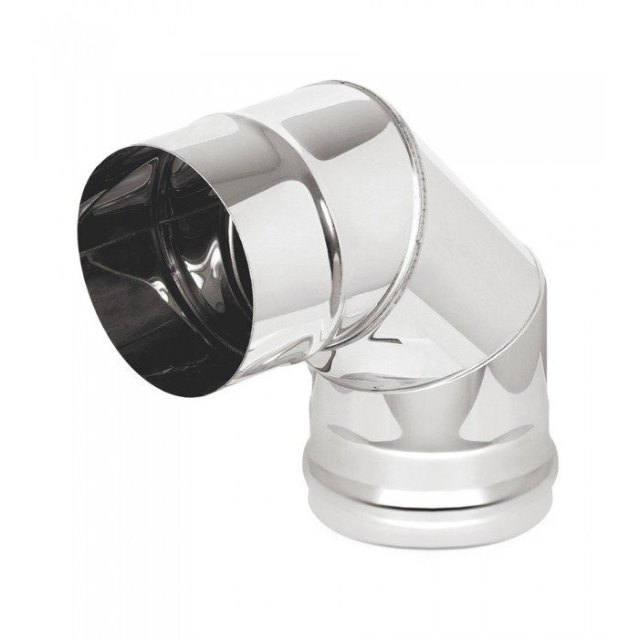 Колено нерж. (AISI 304/0,8мм) 90* 3-х секц. диаметр дымохода: 115 мм